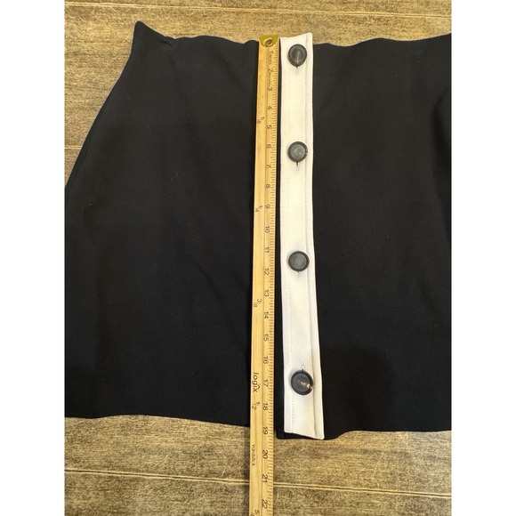 Kate Spade Mainline Colorblock Mini‎ Skirt Size 14 Black Button Lined - Picture 9 of 10